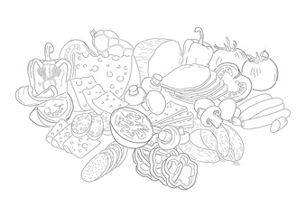 hand drawn food illustration
