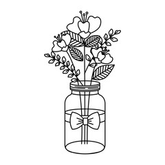 mason jar with beautiful flowers decoration