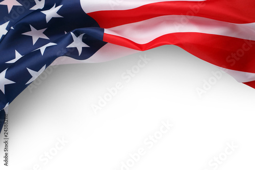 American flag, isolated on white background