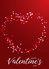Obraz na płótnie Canvas Happy Valentines Day greeting card template with typography text happy valentine`s day. valentines day lettering with valentine heart - Valentine Background.