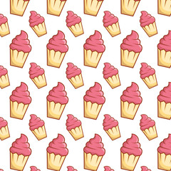 sweet cupcakes pattern background