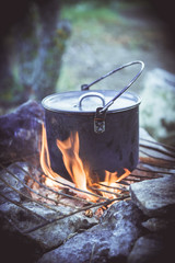 kettle on a fire