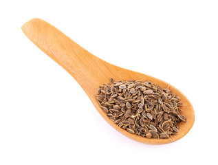 Pile of Caraway Seeds in spoon Isolated on White Background