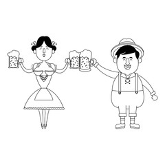 Bavarian man oktoberfest cartoons
