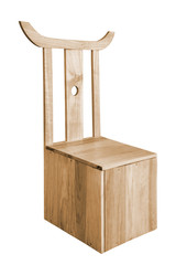 Wooden chair Japanese style isolated.