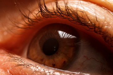 Human women eye. Macro, close up photography.