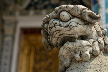 Lion sculpture (Chinese art) at Wat Phra Keaw