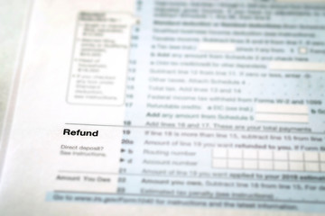 Fototapeta premium Individual Income Taxes 1040 Form