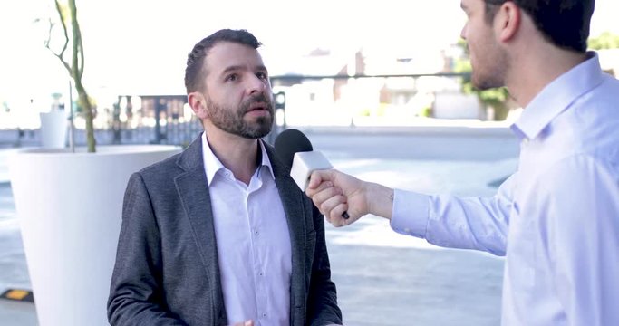 Journalist doing an interview