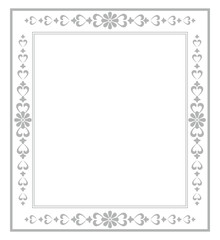Decorative frame Elegant vector element for design in Eastern style, place for text. Floral grey border. Lace illustration for invitations and greeting cards