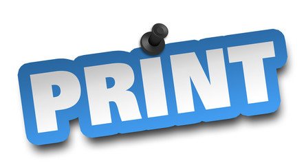 print concept 3d illustration isolated