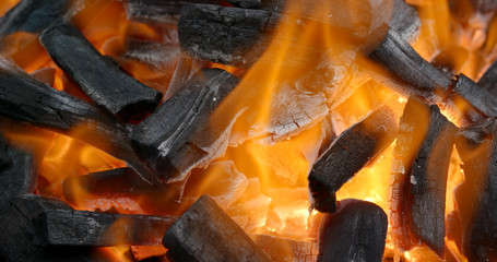 Charcoal BBQ fire