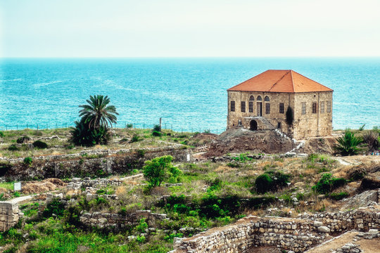 Panorama view of Ancient Byblos ruin at Jubayl, Lebanon