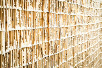 bold fence in winter on nature in the park background