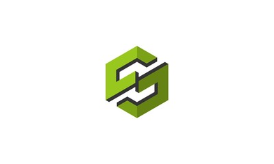 Fototapeta premium S green cube