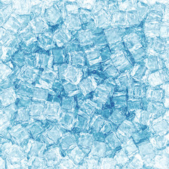 Obraz premium Background from large ice cubes of blue color. 3d illustration