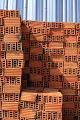 brick block building material in construction site industry