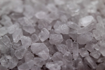 Crystal of sea salt. Macro close up background.