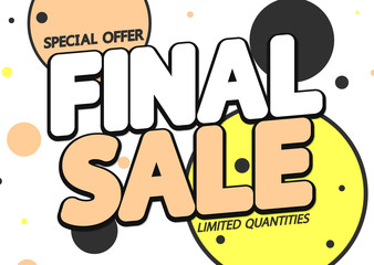 Final Sale, discount horizontal poster design template, special offer, vector illustration