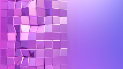 3d low poly abstract geometric background with modern gradient colors. 3d surface blue violet gradient colors. 14