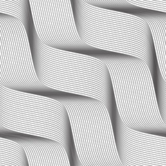 Vector seamless texture. Modern geometric background with wriggling thin threads.