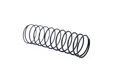 Old steel spring isolated on white background