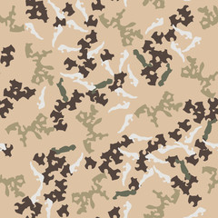 Universal camouflage of various shades of beige, brown, green and white colors