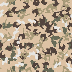 Universal camouflage of various shades of beige, brown, green and white colors