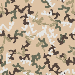 Universal camouflage of various shades of beige, brown, green and white colors