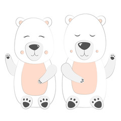 Polar bear Set Vector Illustration