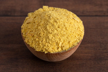 Flakes of Yellow Nutritional Yeast a Cheese Substitute and Seasoning for Vegan Diets