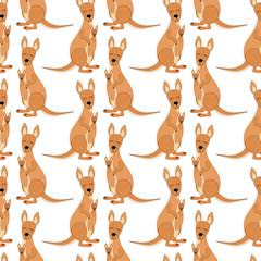 Fototapeta premium Kangaroo Seamless Vector Pattern.Vector background