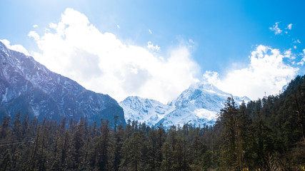 snow mountain blue sky