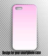 Beautiful stylish design - pink gradient print. Fashion accessory for the gadget, smartphone