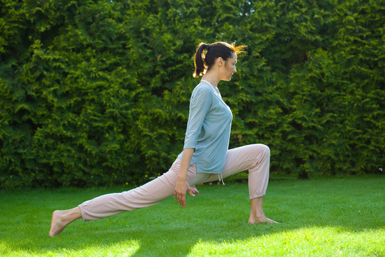 adult woman doing yoga