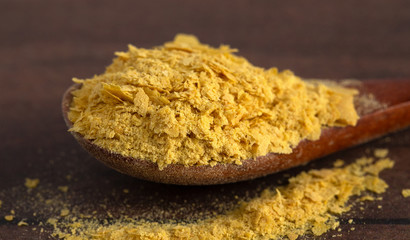 Flakes of Yellow Nutritional Yeast a Cheese Substitute and Seasoning for Vegan Diets