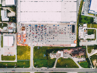 Aerial view of the Parking lots.