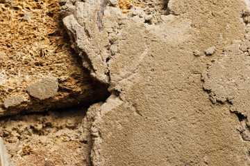texture of the masonry wall of the cockleshell relief close-up background