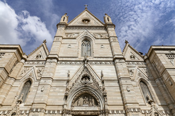 Fototapeta na wymiar Facade of Naples Cathedral in Naples, Italy