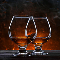 luxurious and expensive French brandy in a glass