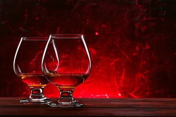 luxurious and expensive French brandy in a glass