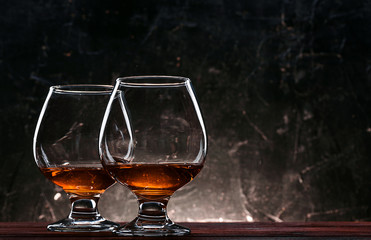 luxurious and expensive French brandy in a glass