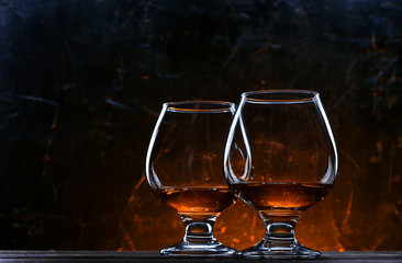 luxurious and expensive French brandy in a glass