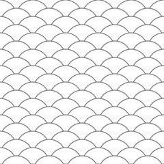 Seamless pattern. Wave. Fish scales texture. Vector illustration. Scrapbook, gift wrapping paper, textiles. Black and white simple background