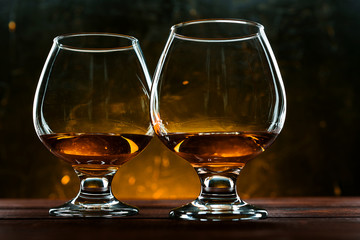 luxurious and expensive French brandy in a glass