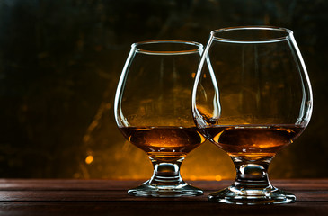 luxurious and expensive French brandy in a glass