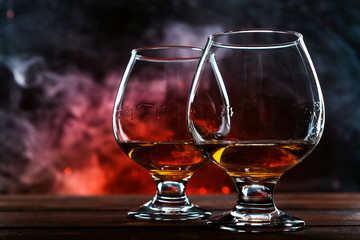 luxurious and expensive French brandy in a glass