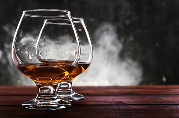 luxurious and expensive French brandy in a glass