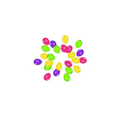 Air balloons isolated. Color composition of vector realistic balloons isolated on white background. Balloons isolated. Festive vector illustration