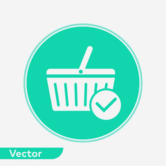 Shopping basket vector icon sign symbol